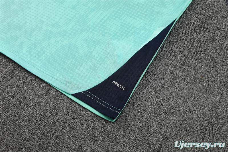 25/26 Olympique de Marseille Lake Blue Camouflage with XS Short Sleeve+Soccer Shorts