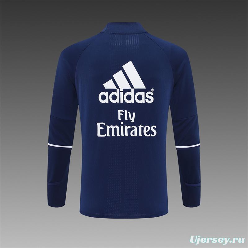 Retro 16/17 Real Madrid Royal Blue Half Zipper Jacket