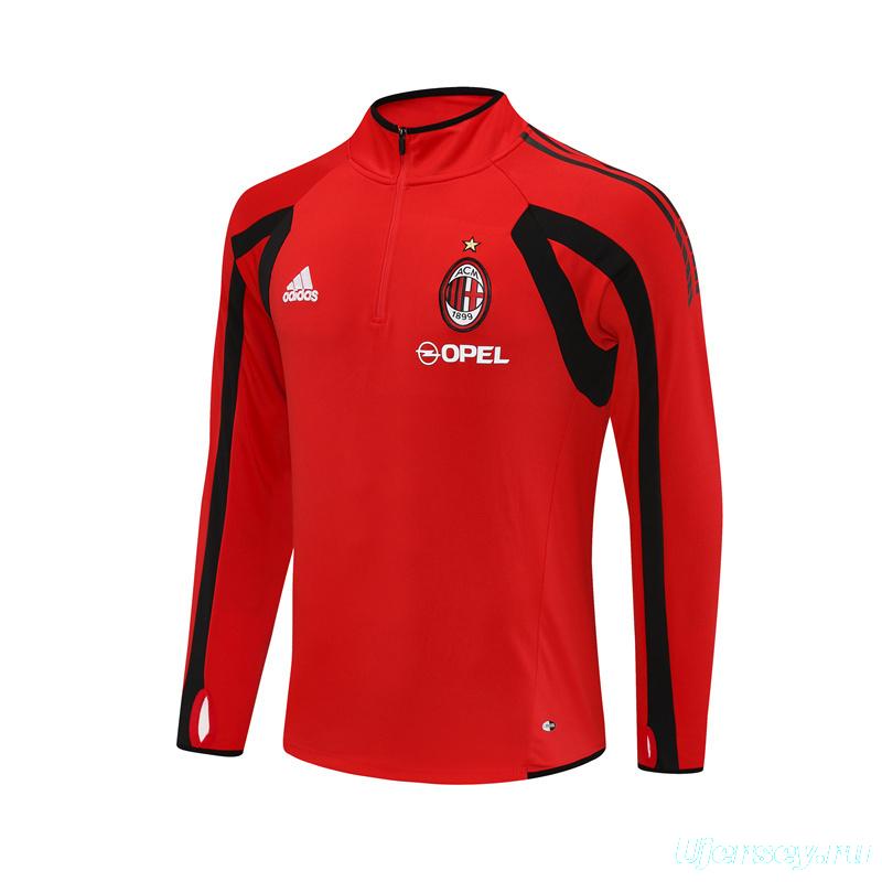 Retro 05/06 AC Milan Red Half Zipper Jacket