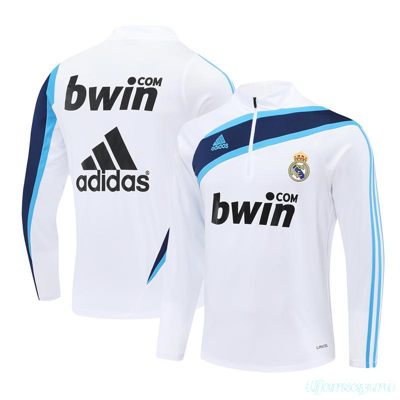 Retro 09/10 Real Madrid White Half Zipper Jacket