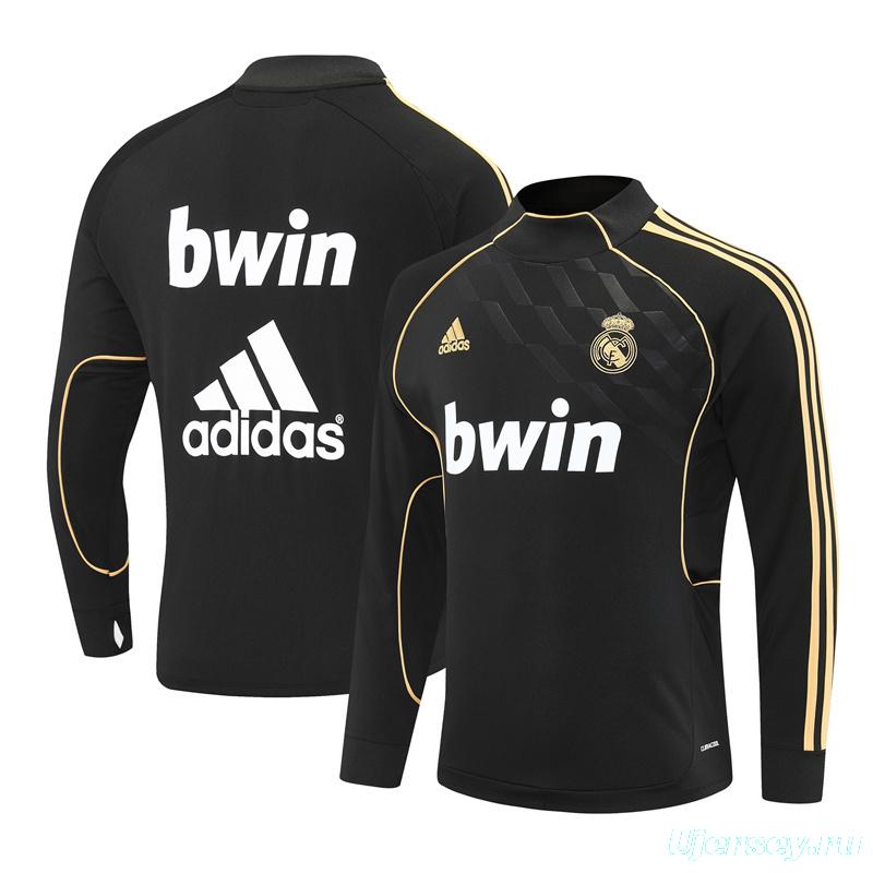 Retro 11/12 Real Madrid Black Half Zipper Jacket