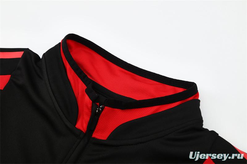 Retro 04/05 AC Milan Black Half Zipper Jacket+Long Pants