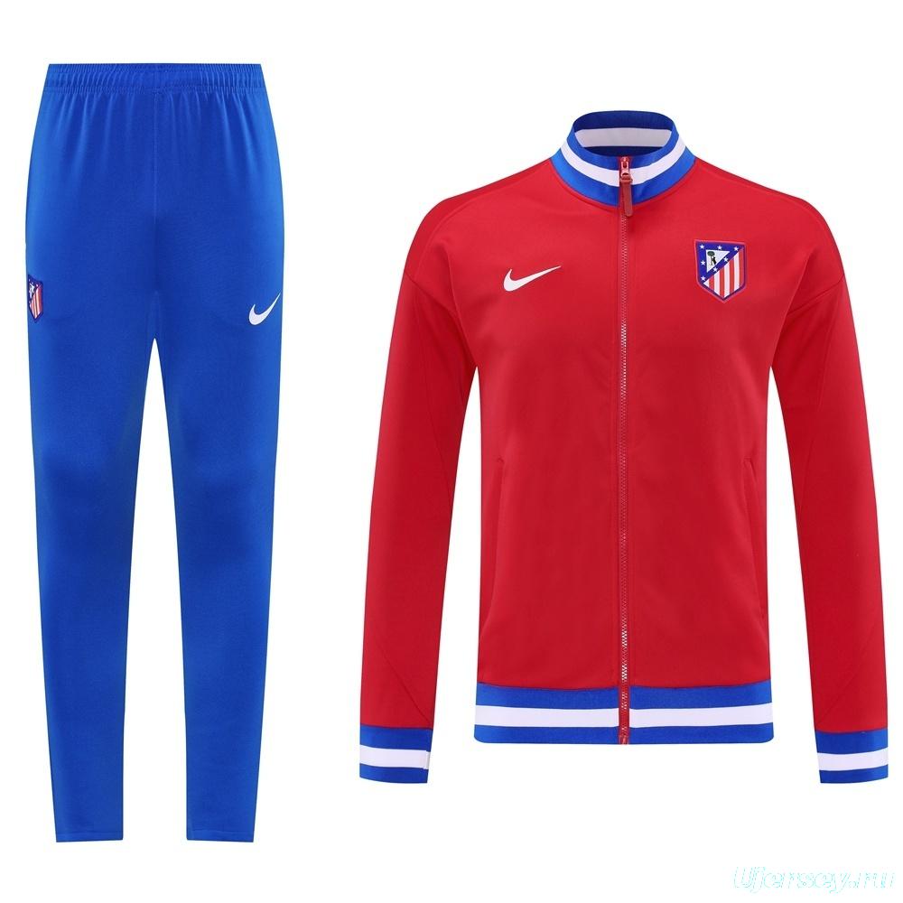 25/26 Atletico Madrid Red Full Zipper Jacket + Long Pants