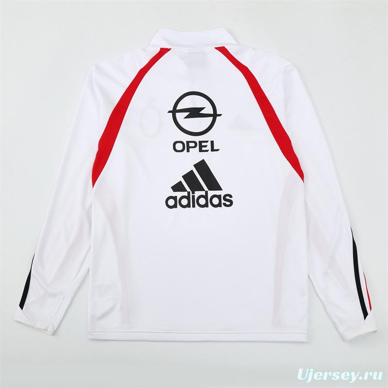 Retro 03/04 AC Milan White Half Zipper Jacket