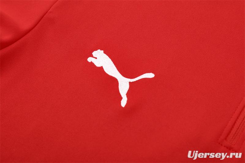 25/26 Portugal Red Half Zipper Jacket+Long Pants