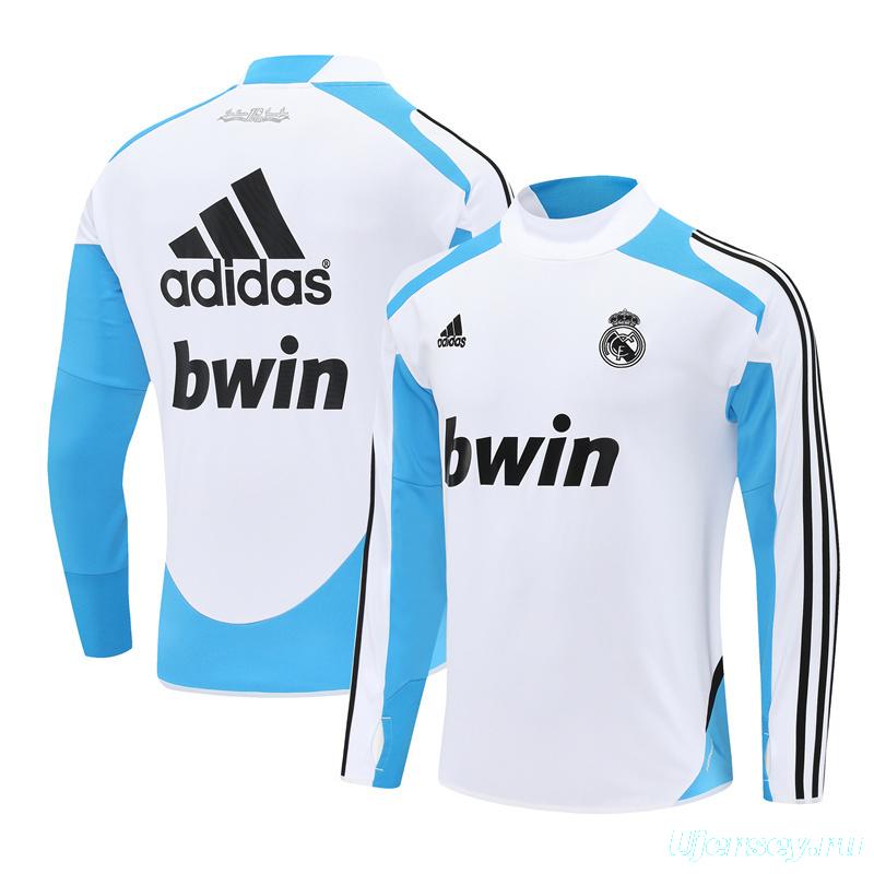 Retro 12/13 Real Madrid White/Blue Half Zipper Jacket