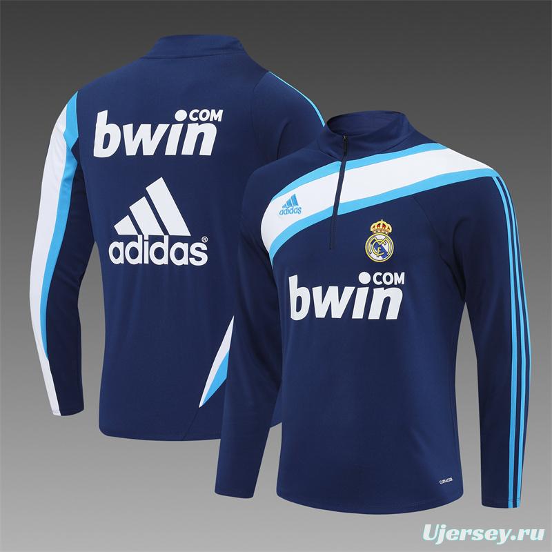 Retro 09/10 Real Madrid Royal Blue Half Zipper Jacket