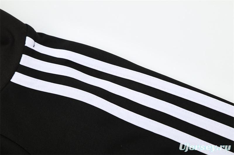 Retro 08/09 Real Madrid Black Half Zipper Jacket+Long Pants