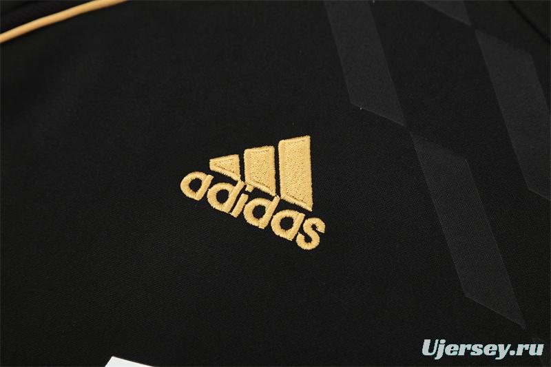 Retro 11/12 Real Madrid Black Half Zipper Jacket+Long Pants