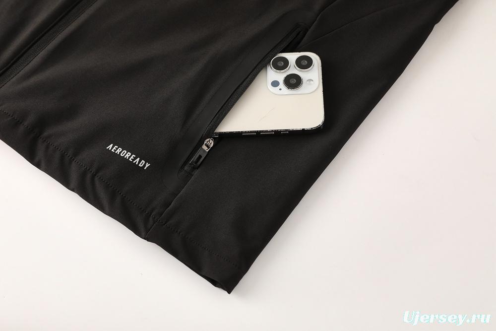 25/26 Adidas Black Hoodie Full Zipper Jacket + Long Pants