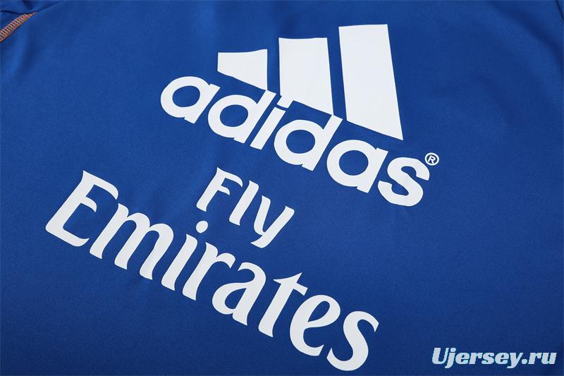 Retro 13/14 Real Madrid Color Blue Half Zipper Jacket