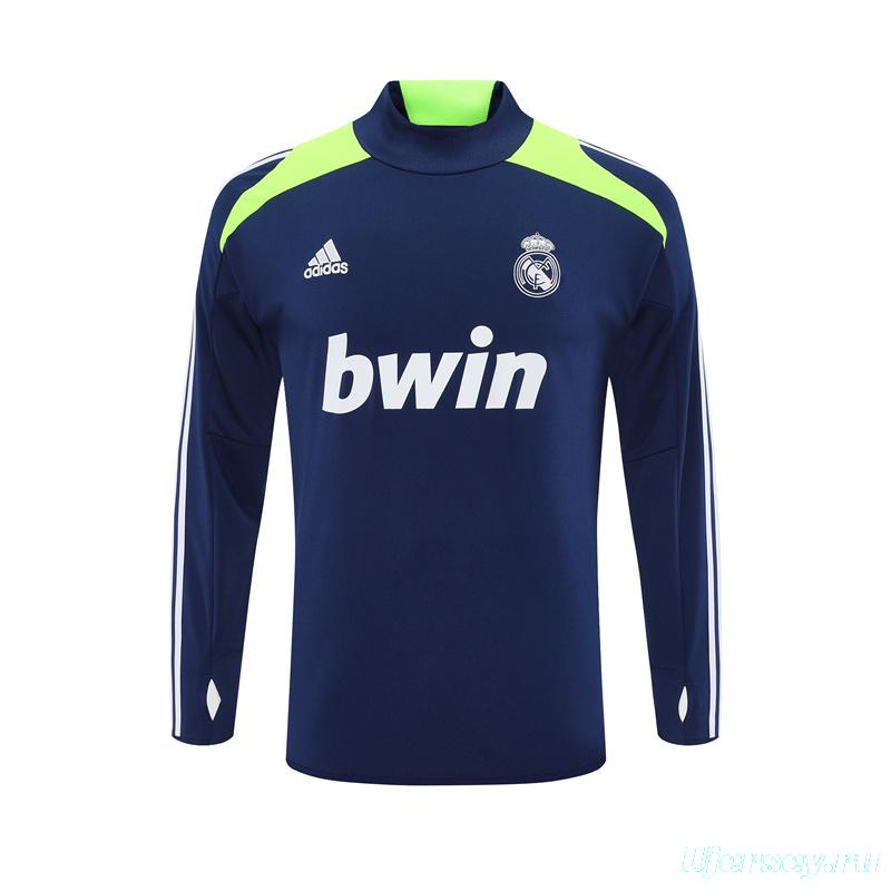 Retro 12/13 Real Madrid Royal Blue Half Zipper Jacket