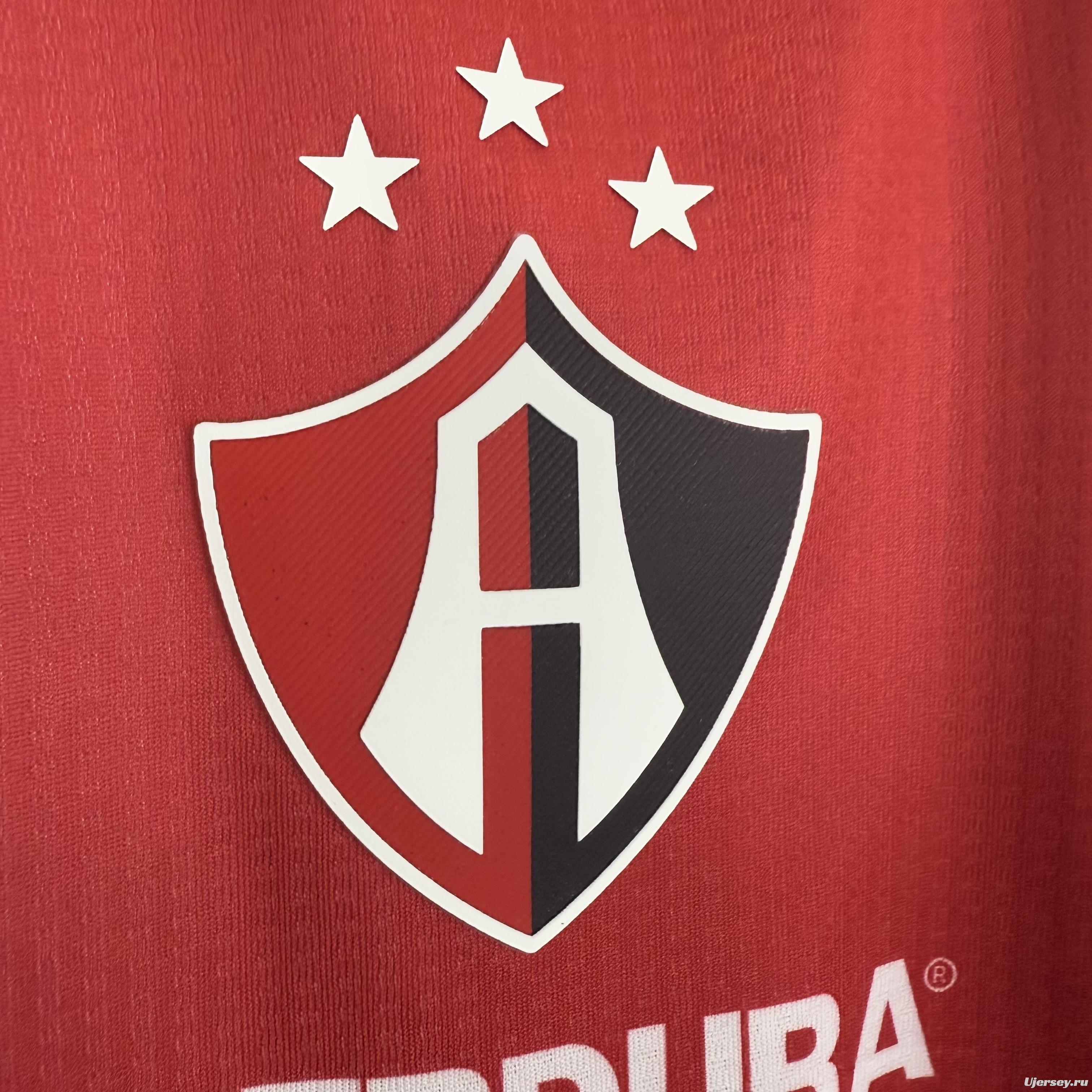 Player Version 25/26 Atlas FC  Home Red & Black Vertical Stripes Jersey