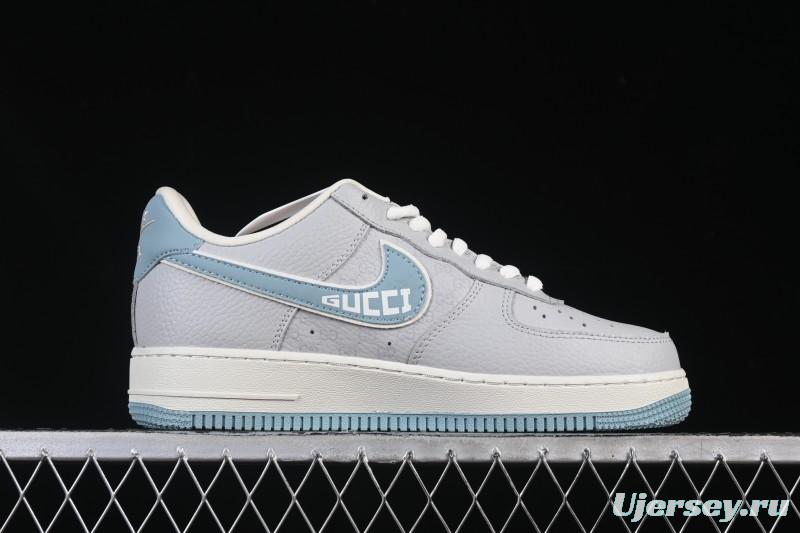 Nike Air Force 1'07 Low Gucci Collaboration Gray Blue Casual Sneakers - YF9511-800