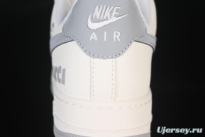 Nike Air Force 1 '07 Low Gucci Collaboration Ghost Face Beige Gray Casual Sneakers - QW5836-024