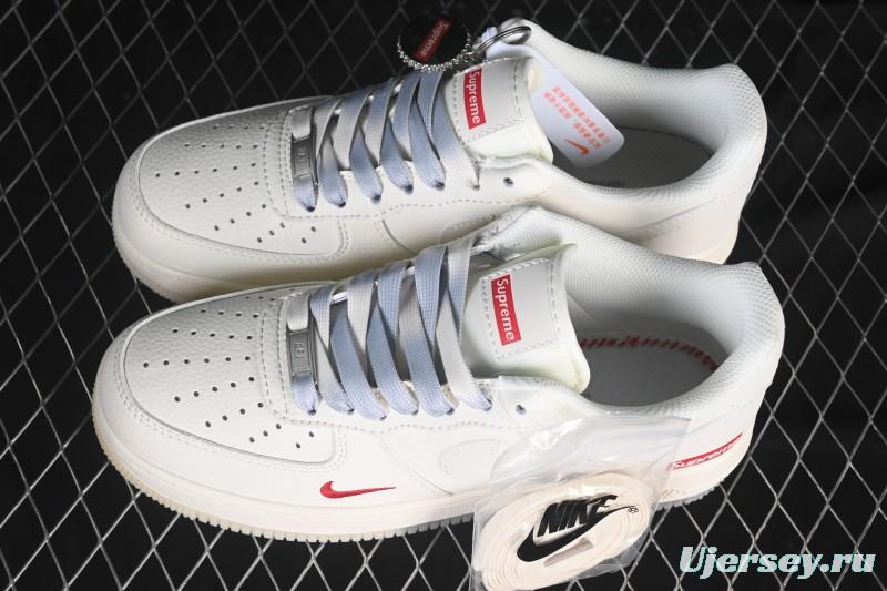 Nike Air Force 1 '07 Low Supreme Collaboration Beige Grey Crystal Sole Casual Sneakers - XX3168-178