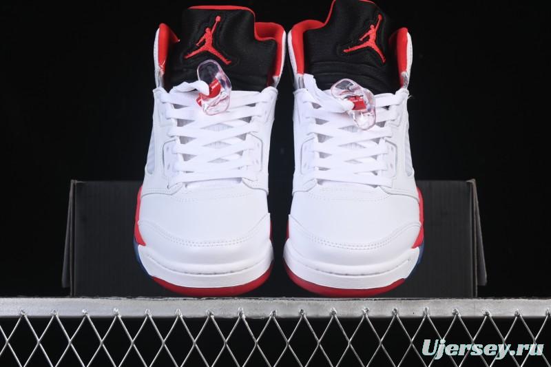 Nike Air Jordan 5 Retro Fire Red Black Tongue Basketball Shoes - HQ7978-101