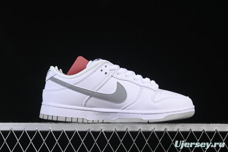 Nike Supreme x Dunk SB Dunk Low White Low-Top Casual Skate Shoes - HQ8487-100
