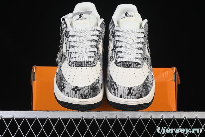 Nike Air Force 1 '07 Low LV Collaboration Gray Floral Canvas Casual Sneakers - DF0188-077