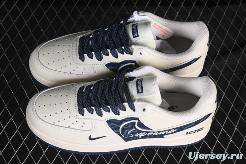 Nike Air Force 1'07 Low Supreme Co-branded Ripple Beige Blue Casual Skate Shoes - XY2025-001