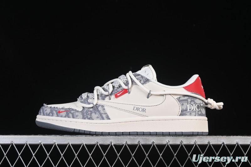 Nike Travis Scott x Fragment Design x Air Jordan 1 Low OG SP AJ1 Low Top Casual Sneakers - HT5088-602