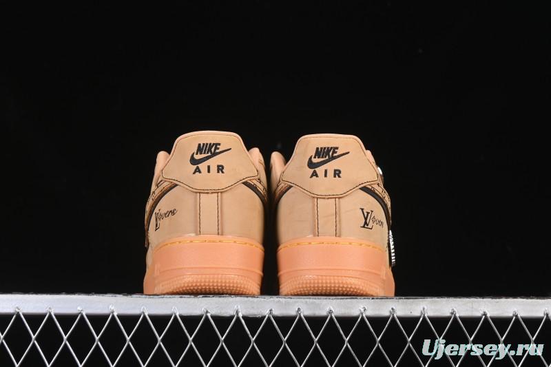 Nike Air Force 1 '07 Low LV Collaboration Wheat Print Casual Sneakers - DK0188-082