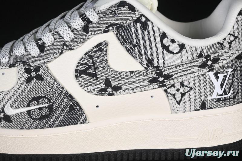 Nike Air Force 1 '07 Low LV Collaboration Gray Floral Canvas Casual Sneakers - DF0188-077