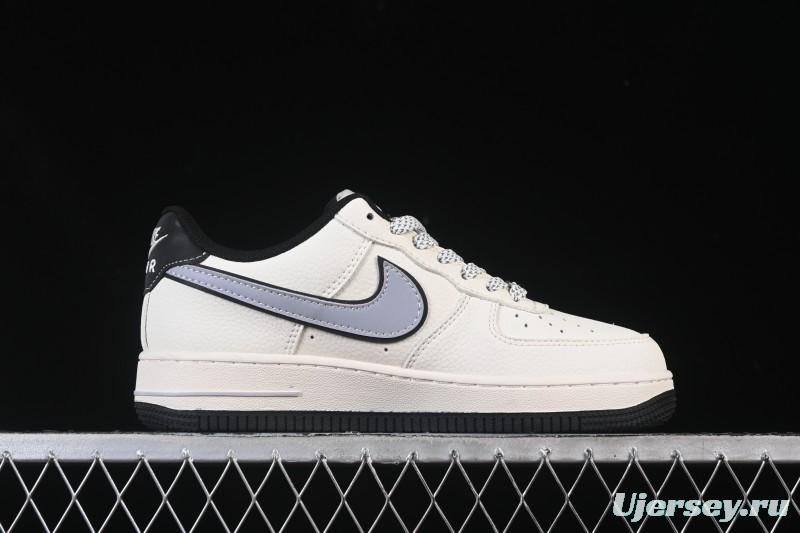 Nike Air Force 1'07 Low Beige Gray Black Letter Casual Sneakers - JS8028-018