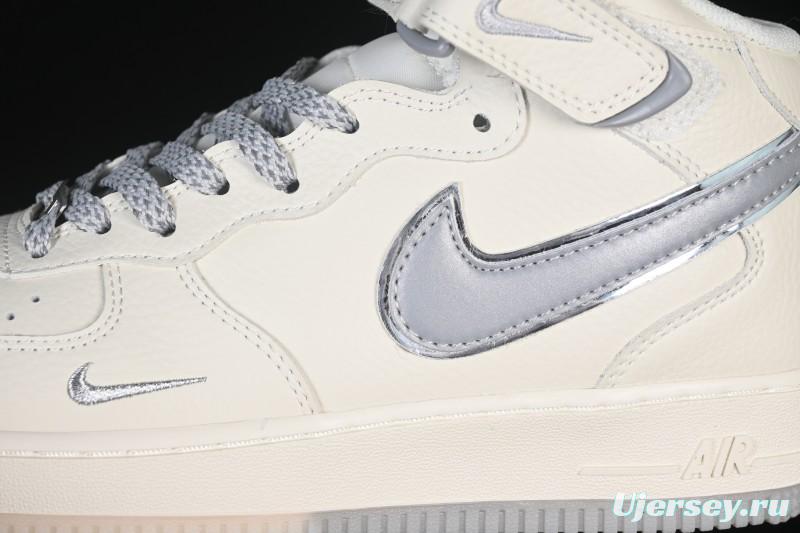 Nike Air Force 1 Mid Light Gray Two-Tone Sole All-Star Starry Sky Mid-Top Casual Skate Shoes - XL0236-232