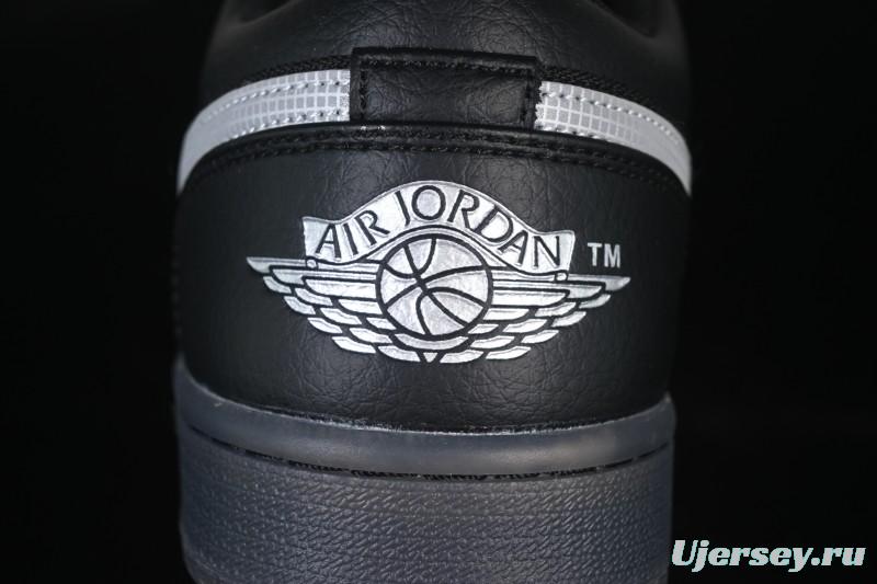 Nike Air Jordan 1 Low AJ1 Black White Canvas Patch Low Top Casual Basketball Shoes - HV5968-001