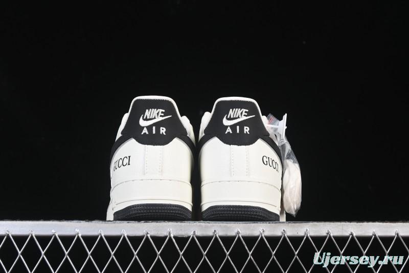 Nike Air Force 1'07 Low Gucci Collaboration White Gray Black Casual Sneakers - YF9511-808