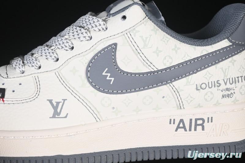 Nike Air Force 1 '07 Low LV Collaboration Beige Black Woven Label Casual Sneakers - CX5050-Y08