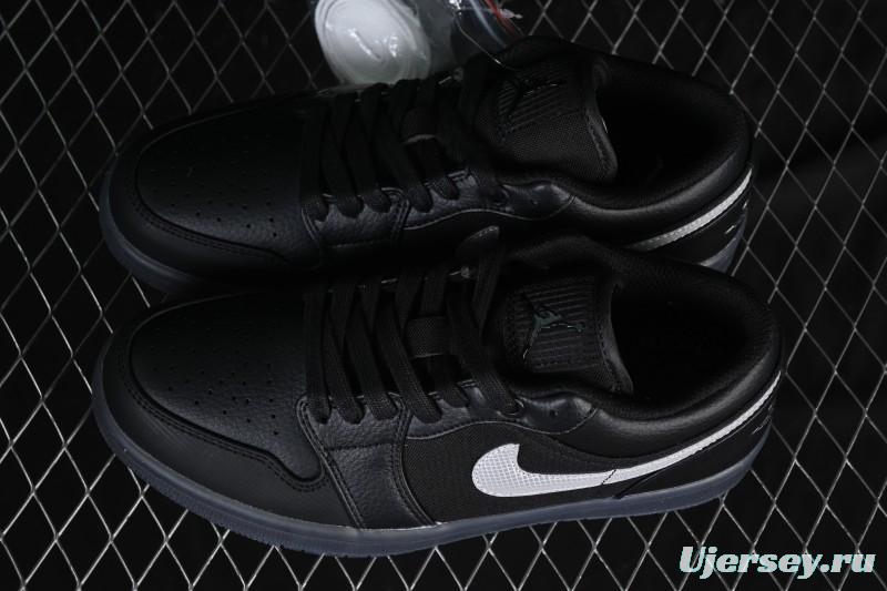Nike Air Jordan 1 Low AJ1 Black White Canvas Patch Low Top Casual Basketball Shoes - HV5968-001