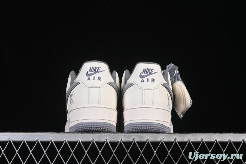 Nike Air Force 1 '07 Low LV Collaboration Printed Beige Swoosh Casual Low-Top Sneakers - HH7518-079