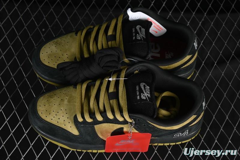 Nike Supreme Dunk SB Dunk Low Brown Yellow Casual Skate Shoes - HQ8487-300