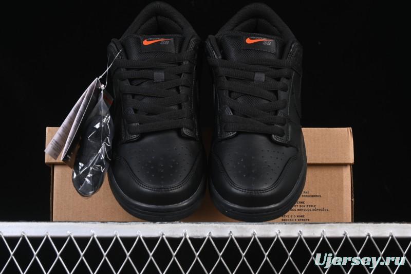 Nike SB Dunk Low Pro ISO Triple Black Skate Shoes - FJ1674-001