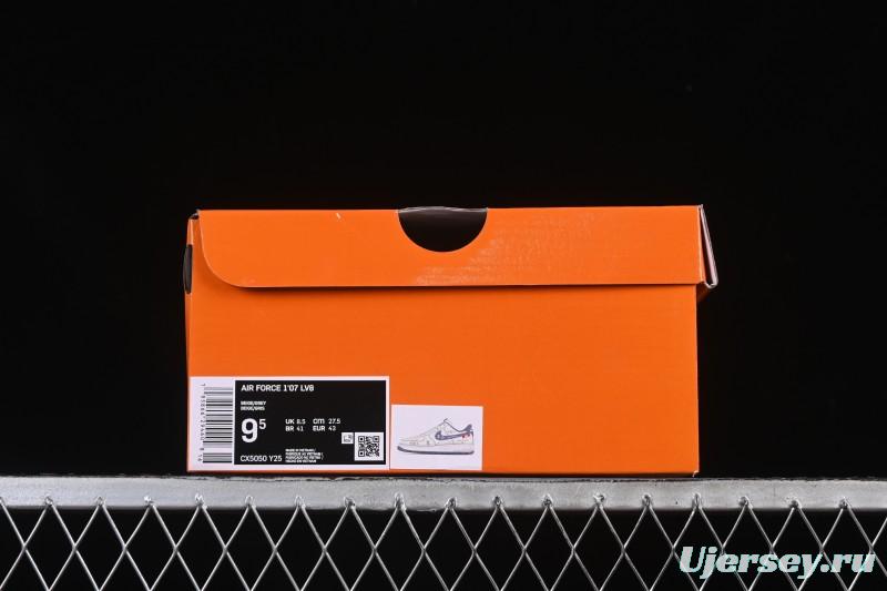 Nike Air Force 1 '07 Low LV Collaboration Grey Hook Woven Label Casual Sneakers - CX5050-Y25