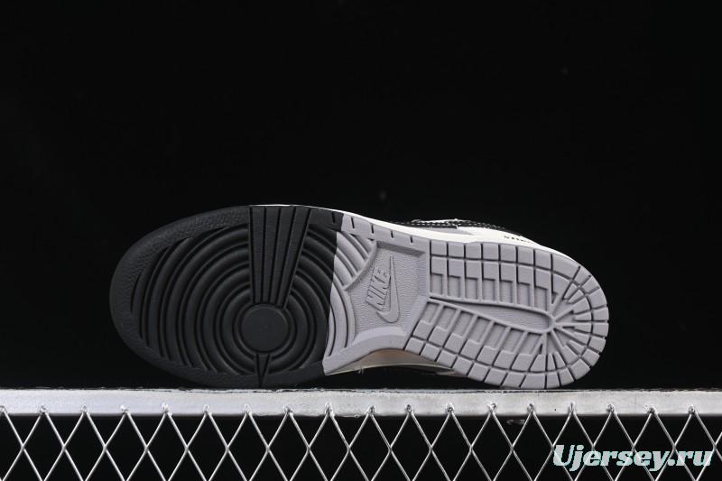 Nike SB Dunk Low Stone Island Collaboration Beige Grey Black Patchwork Anniversary Custom Low-Top Casual Skate Shoes - JP8028-041