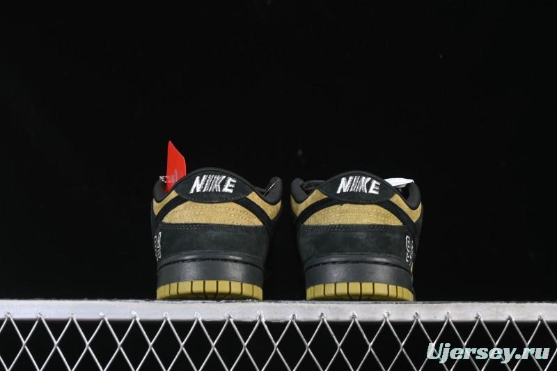 Nike Supreme Dunk SB Dunk Low Brown Yellow Casual Skate Shoes - HQ8487-300