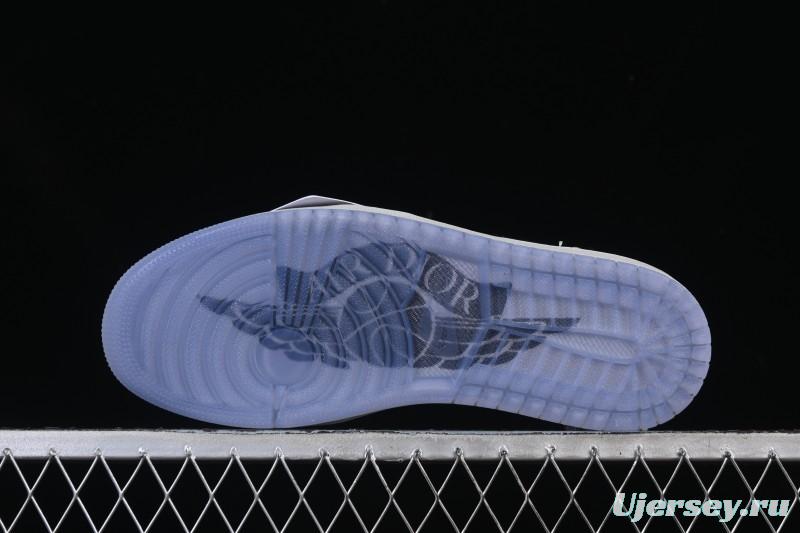 Dior Air Jordan 1 Low White Grey Collaboration Low-Top Sneakers - CN8608-002