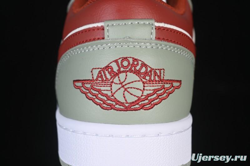 Nike Air Jordan 1 Low AJ1 White Green Red Low-top Casual Skate Shoes - 553558-133