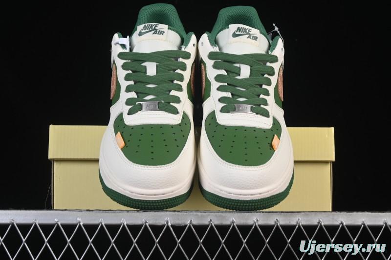 Nike Air Force 1 '07 Low Stone Island Collaboration Beige Green Floral Casual Sneakers - JP8028-010