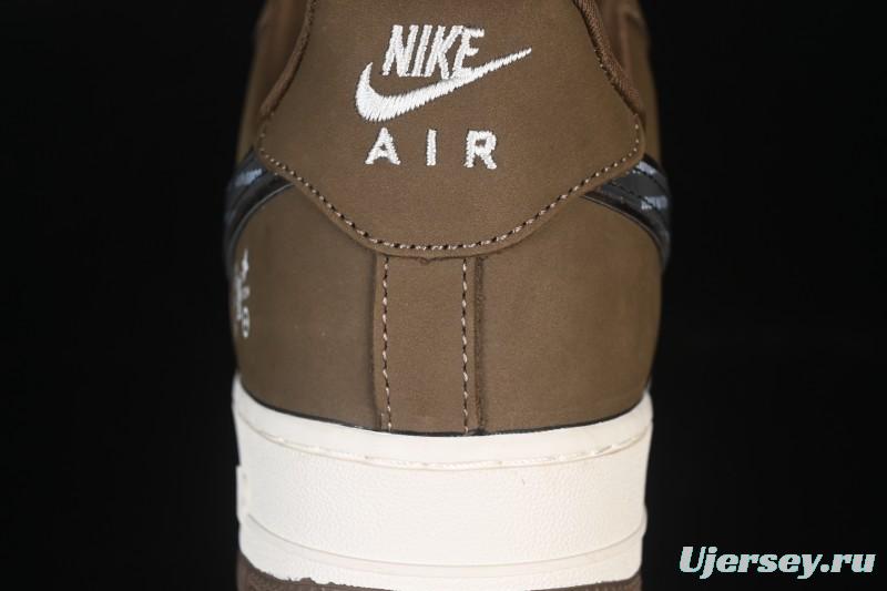 Nike Air Force 1 '07 Low LV Collaboration Military Green Silver Black Casual Sneakers - DK0188-086