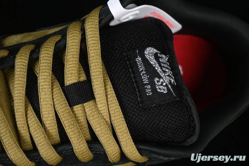 Nike Supreme Dunk SB Dunk Low Brown Yellow Casual Skate Shoes - HQ8487-300