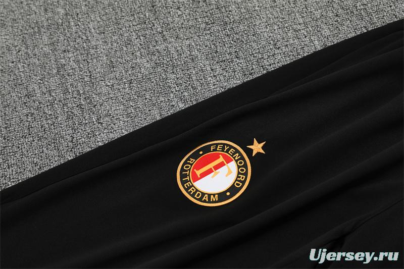 25/26 Feyenoord Red Black Camouflage Half Zipper Jacket+Long Pants
