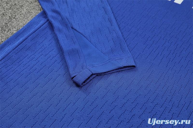 Player Version 25/26 Chelsea Color Blue T90 Half Zipper Jacket+Long Pants