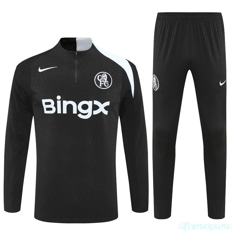 Player Version 25/26 Chelsea Black T90 Half Zipper Jacket+Long Pants