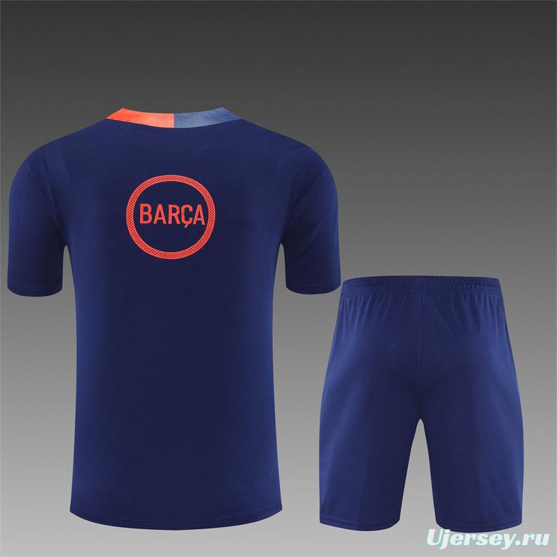 25/26 Barcelona Royal Blue T90 Short Sleeve Jersey+Shorts with XS