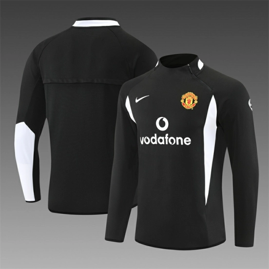 Retro 02/03 Manchester United Black Half Zipper Jacket