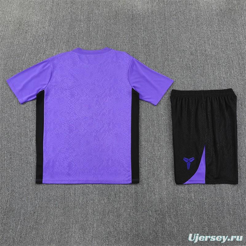 25/26 Barcelona Purple Joint Edition with XS Short Sleeve+Soccer Shorts